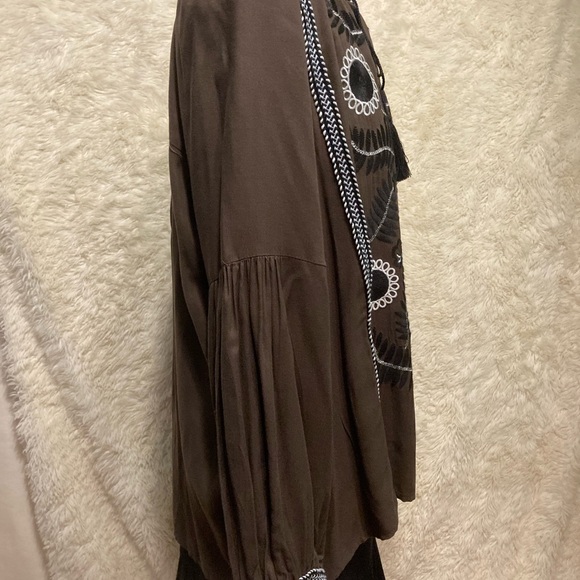 Boho embroidered JACKET COVERUP Weekend by Suzanne Betro olive black white - Picture 6 of 9